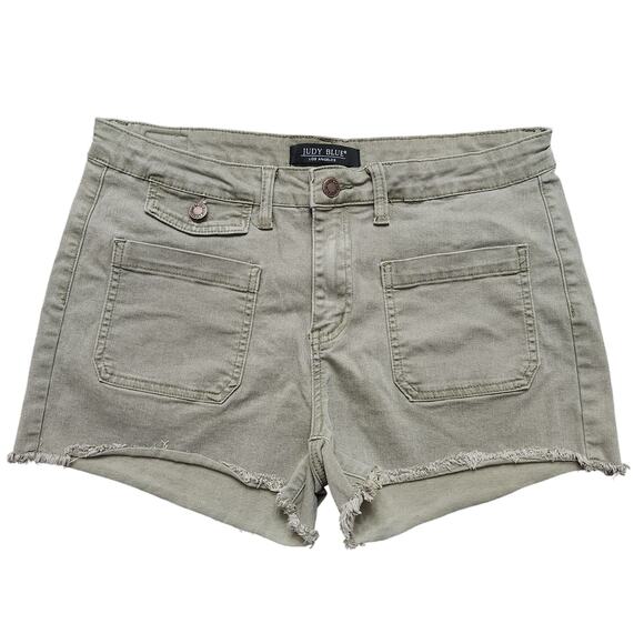 Judy Blue Cargo Olive Green Shorts Size 31 - Picture 1 of 5